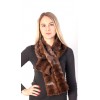 Brown mink fur scarf - Created with mink fur remnants